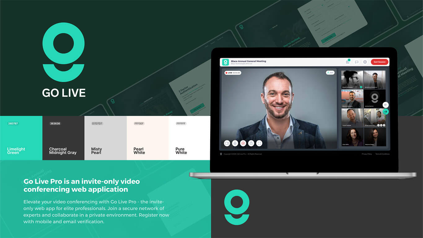 Go Live Pro Video Conferencing Application UI UX Design by Blace Creative