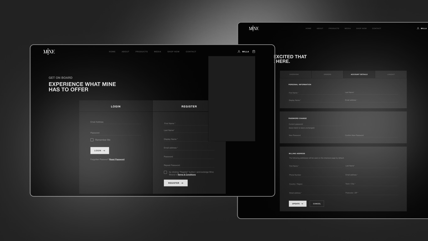 Mine-Beauty-Website-Design-and-Development—Custom-User-Dashboard